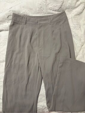 Light Gray Straight-Leg Dress Pants